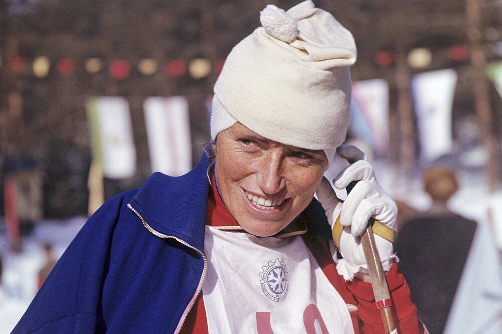    VII Зимняя Спартакиада профсоюзов СССР, проходящая в Свердловске с 28 февраля по 8 марта 1971 года.Советская лыжница, заслуженный мастер спорта СССР Алевтина Олюнина. Фото: РИА Новости