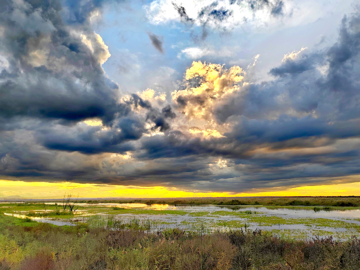 Закат над Шапсугским водохранилищем. Фото автора