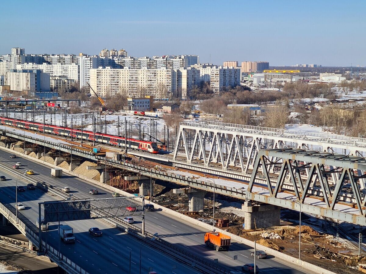    Строительство участка высокоскоростной железнодорожной магистрали Москва – Санкт-Петербург© АГН "Москва" / Денис Воронин