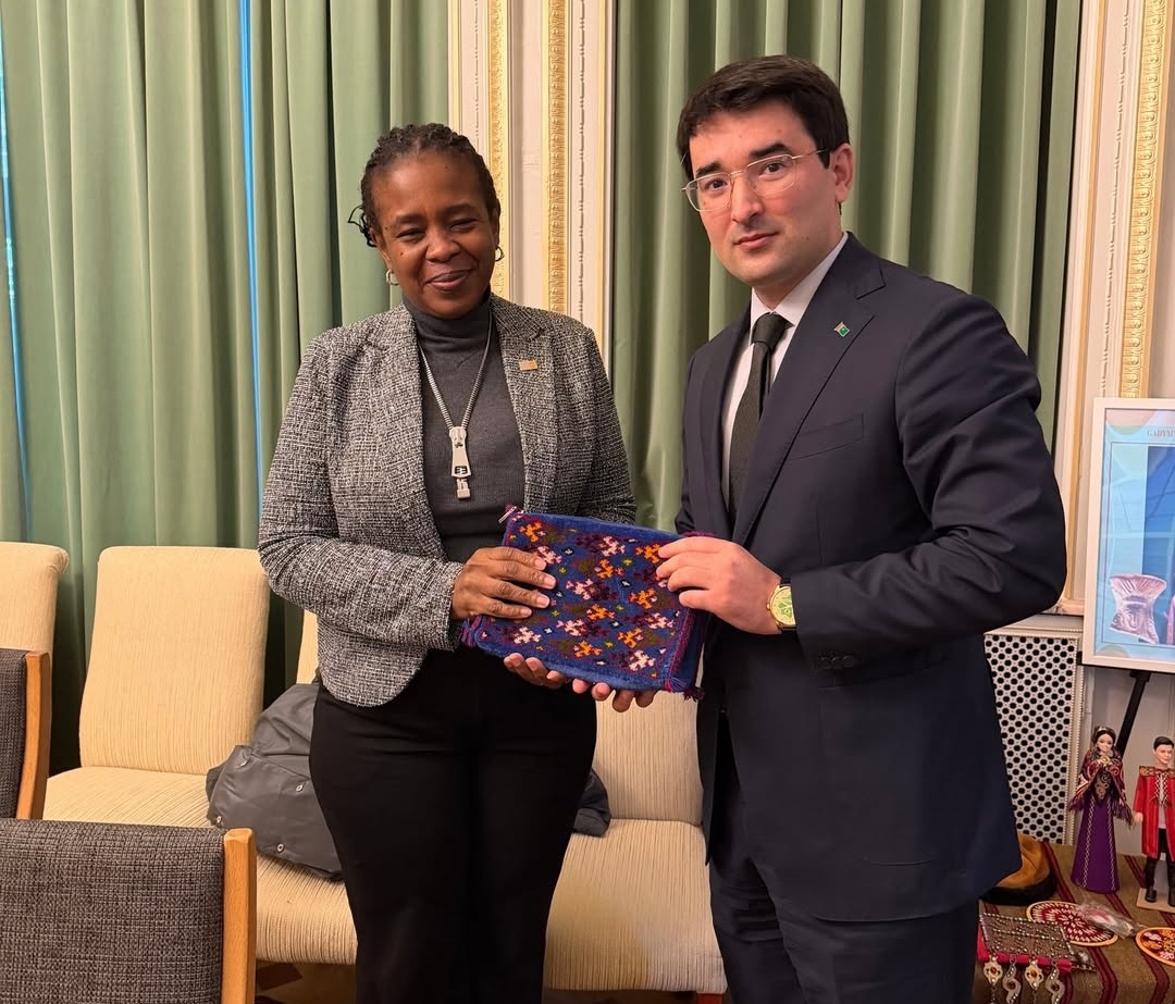 Встреча Сапара Пальванова с Чинве Огбонне, 19 ноября, 2025 г., Брюссель, Бельгия (Фото: Посольство Туркменистана в Бельгии)
