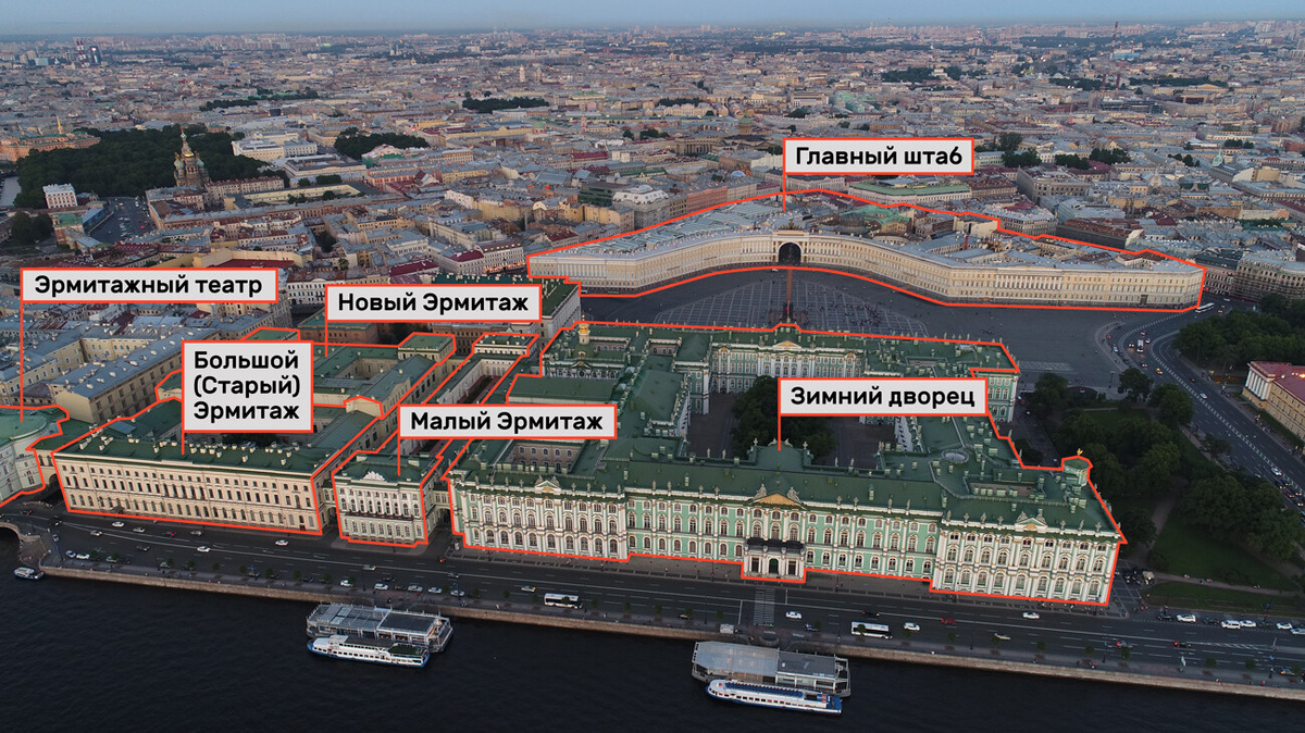 Музейный комплекс Эрмитаж, вид с Невы