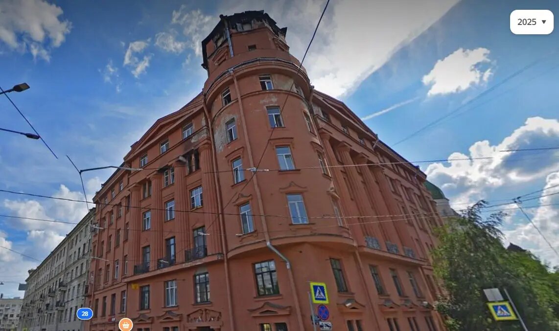    Доходный дом Чубакова, 2025 год. Фото: скриншот с сервиса «Яндекс.Панорамы»