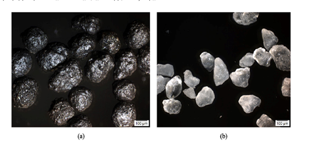 A - бокситовый песок (CastBall), B - кварцевый песок (GS14)