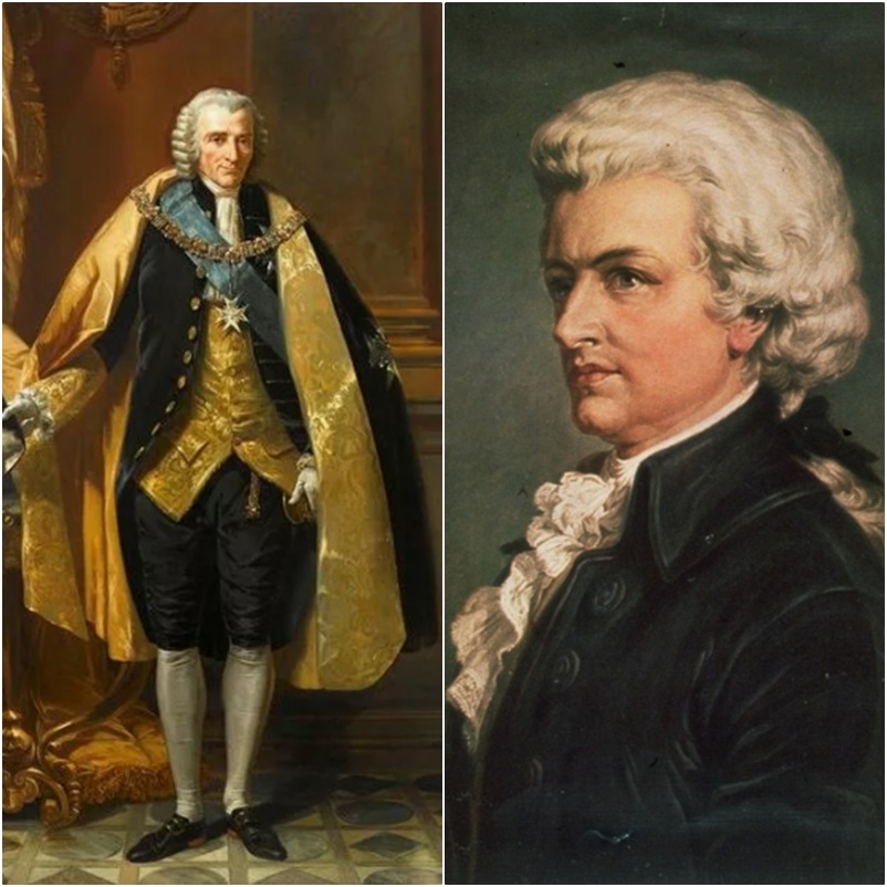 Луи Франсуа Арман де Виньеро, герцог де Ришельё и композитор Вольфганг Амадей Моцарт