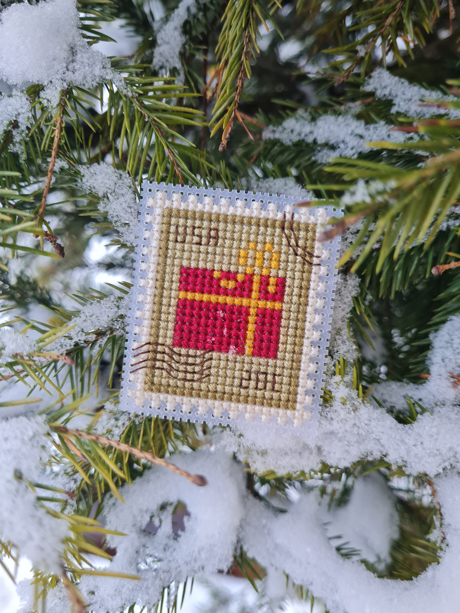 Моя бесплатная схема новогодней марки