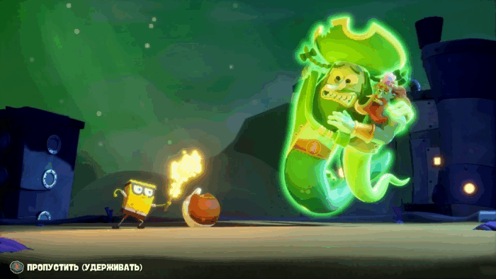 Gif картинка "Боб усмиряет двух исполинов"