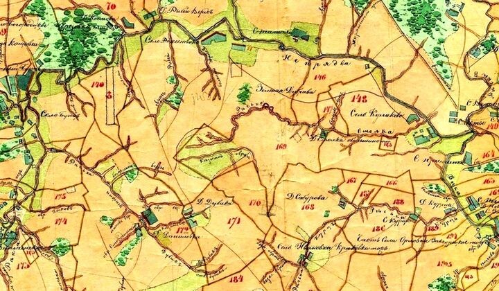 Карта Епифанского уезда 1780 года.