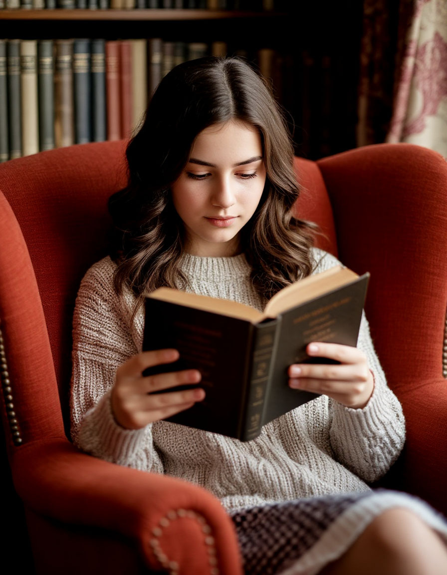 Оля за чтением