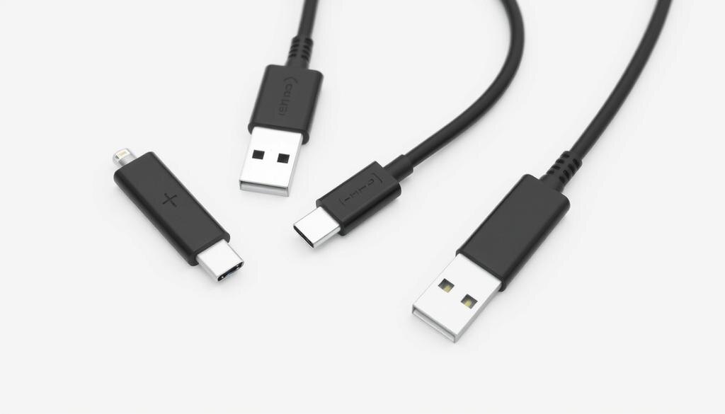    Изображение, иллюстрирующее разнообразие типов разъемов для зарядных кабелей