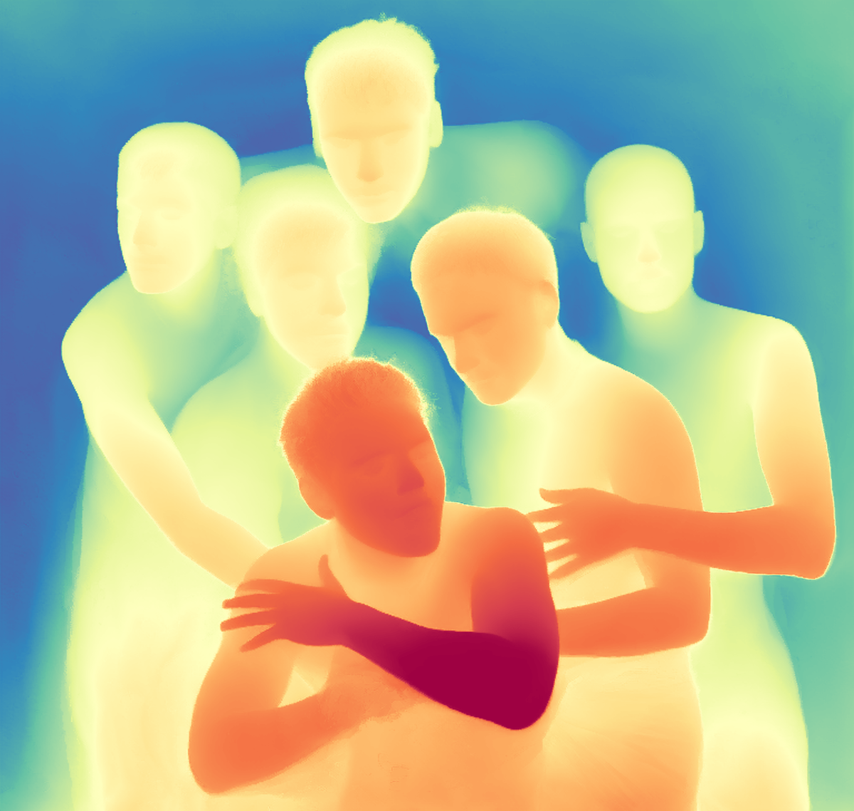 Маска глубины для создания постера Rammstein MUTTER в цветном варианте