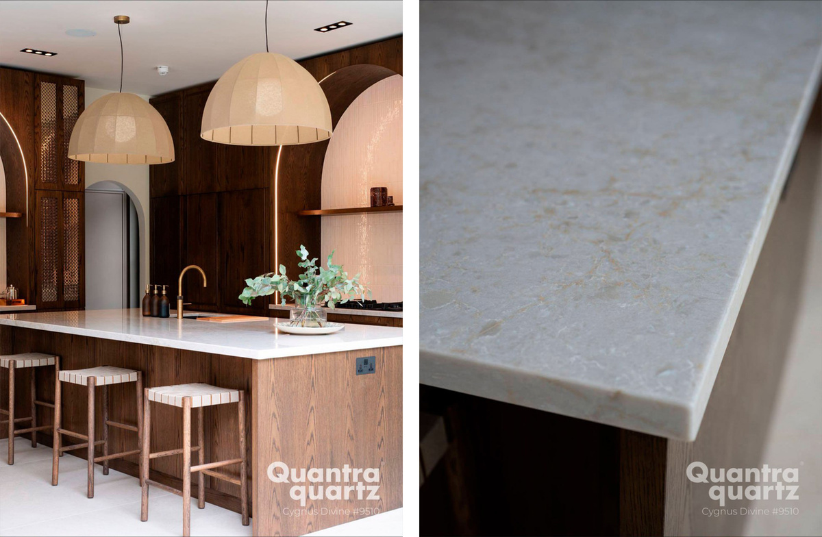 Кварцевая столешница Cygnus Devine от Quantra Quartz