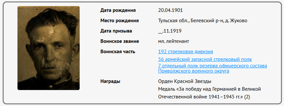 Юдин Семён Павлович, 1901 г.р., д. Жуково.