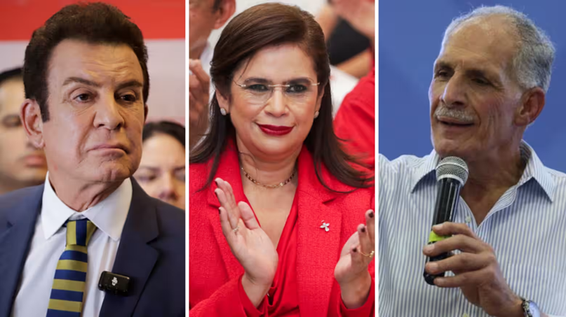 Слева направо: Сальвадор Насралла, Рикси Монкада и Насри Асфура. Насралла и Асфура хотят восстановить отношения с Тайванем, Монкада же - за сохранение отношений с Китаем