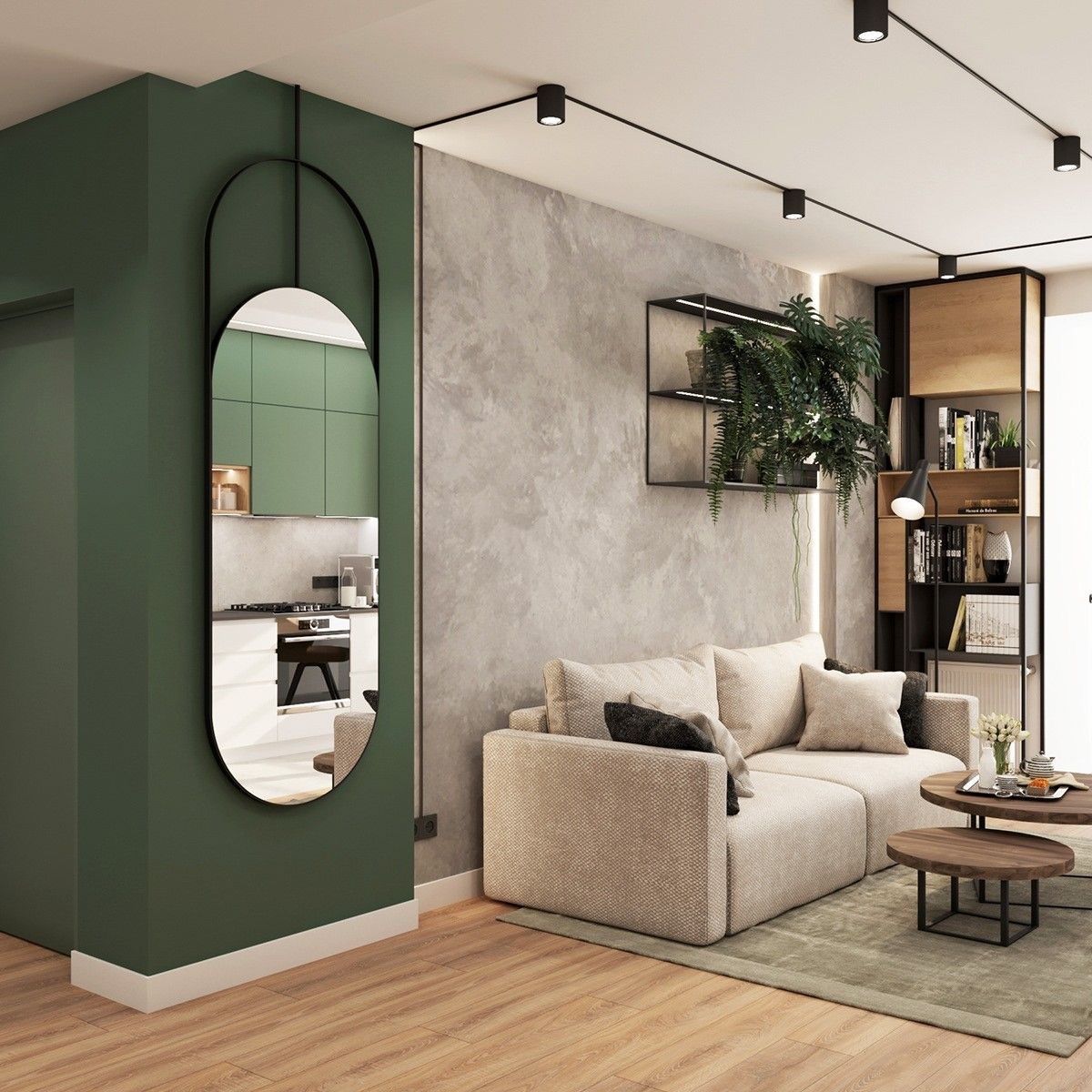 Изумрудный цвет в интерьере 2025 года. Модная акцентная стена зеленого цвета