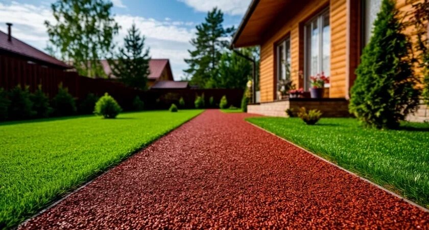    Резиновая крошка своими руками: сделал дорожку, по которой не страшно ходить ни в дождь, ни в гололёд