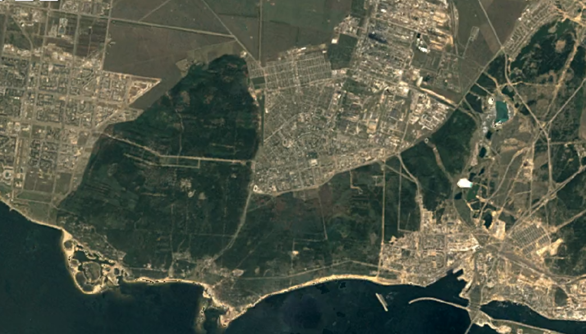 Спутниковый снимок Тольятти в 1984 году.