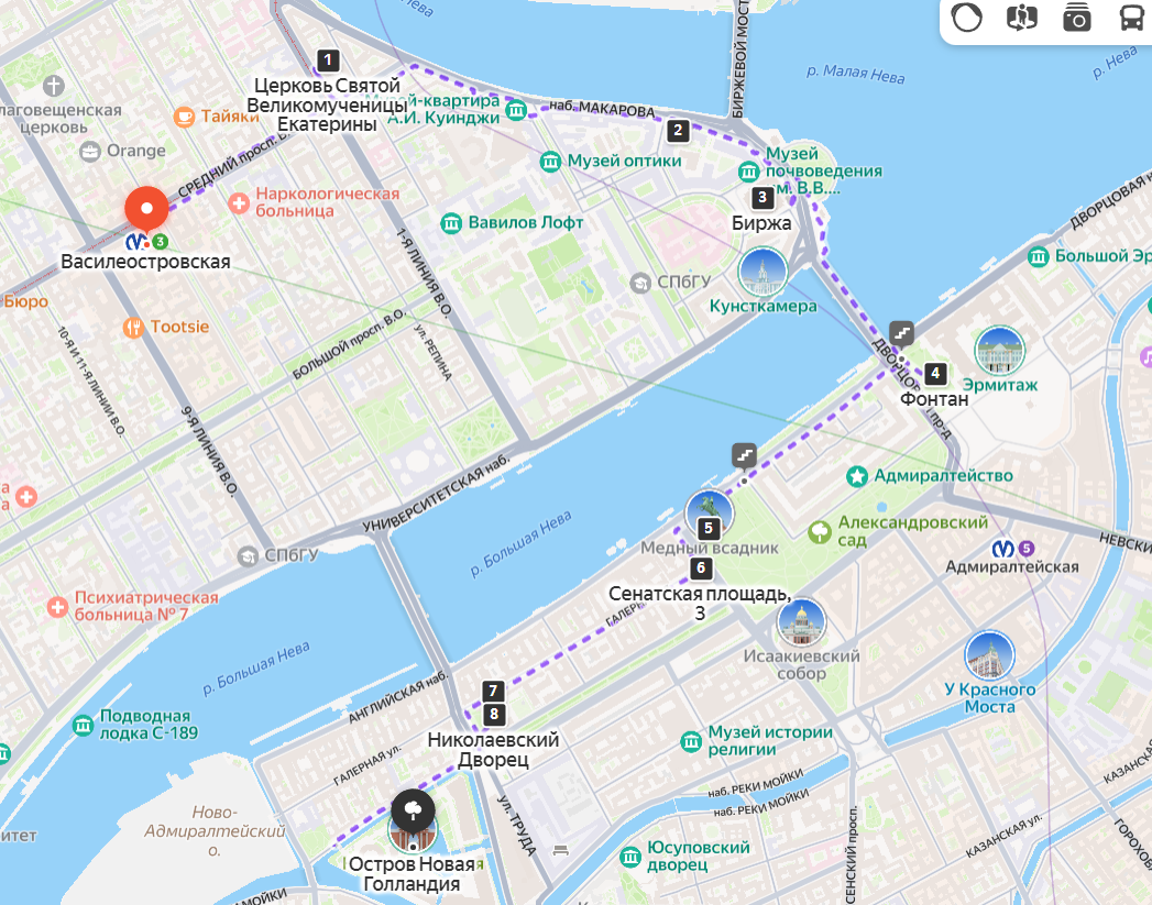 Наш маршрут на карте из интернета.