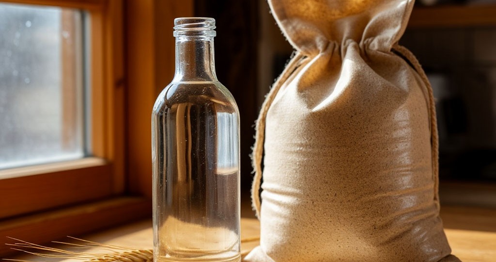 Я сомневался до самого конца . Дистилят на муке .