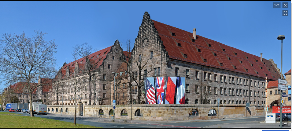 Современный вид дворца юстиции, места проведения трибунала в Нюрнберге. Из открытых источников