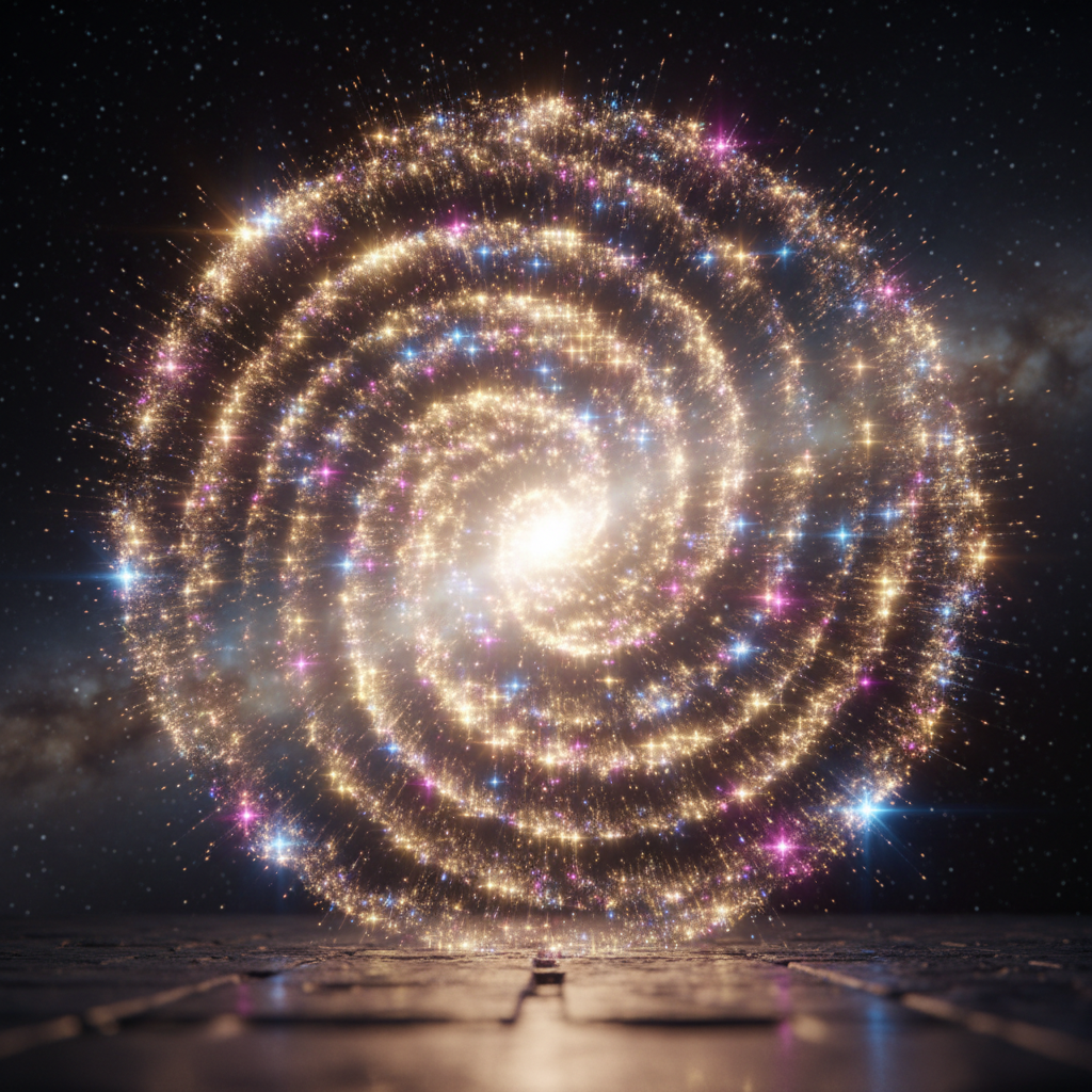 Визуализация цепной реакции деления атомных ядер с нарастающим потоком нейтронов