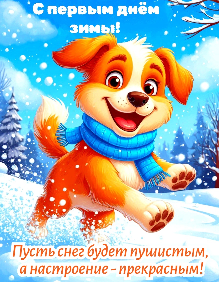 С первым днём зимы! Пусть снег будет пушистым, а настроение - прекрасным!