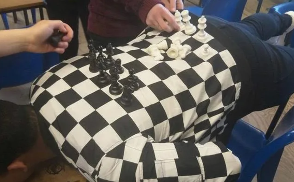 Живой шахматный стол: удобно, тепло, иногда храпит