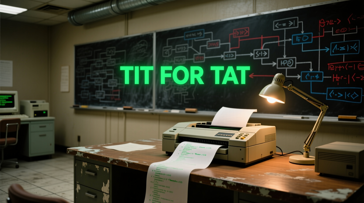 В 1979 году победу в турнире хитроумных алгоритмов одержала самая простая программа «Око за око». Ее код был краток, как и ее принцип: начинай с сотрудничества, а потом просто зеркально отвечай на действия другого.