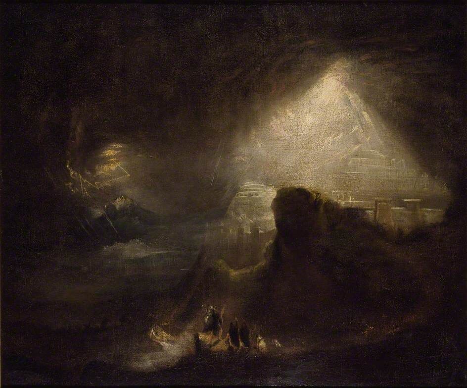 Иисус Навин приказывает Солнцу оставаться светить над Гаваоном – один из набросков. Джон Мартин, начало XIX века