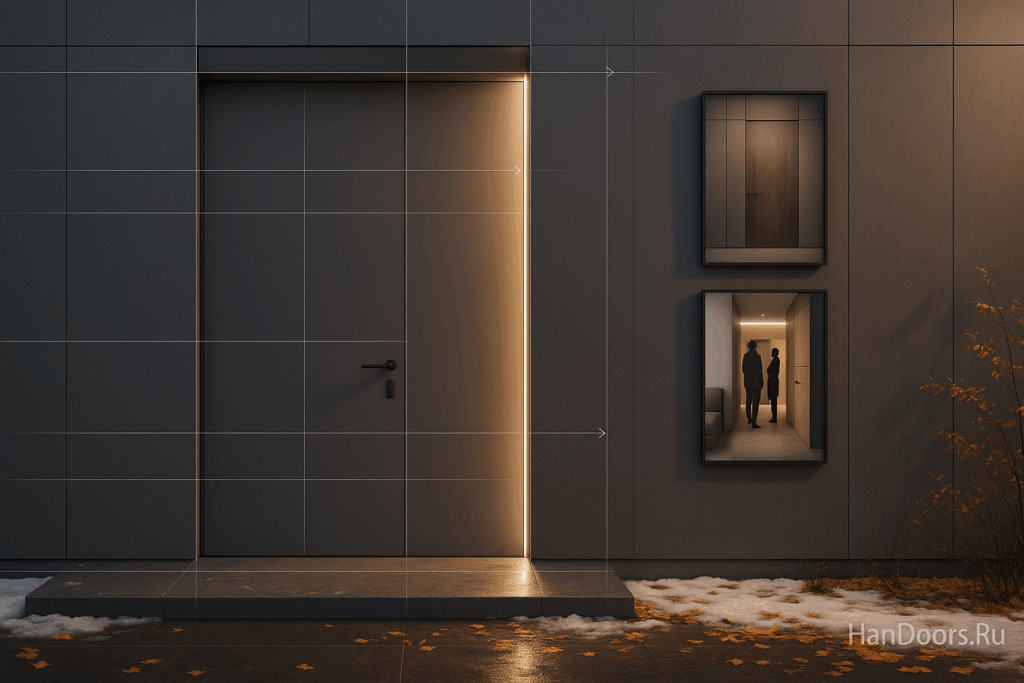    Входная дверь как часть ритма панелей: идеальный стык со швами без миллиметровой «лесенки» Autor