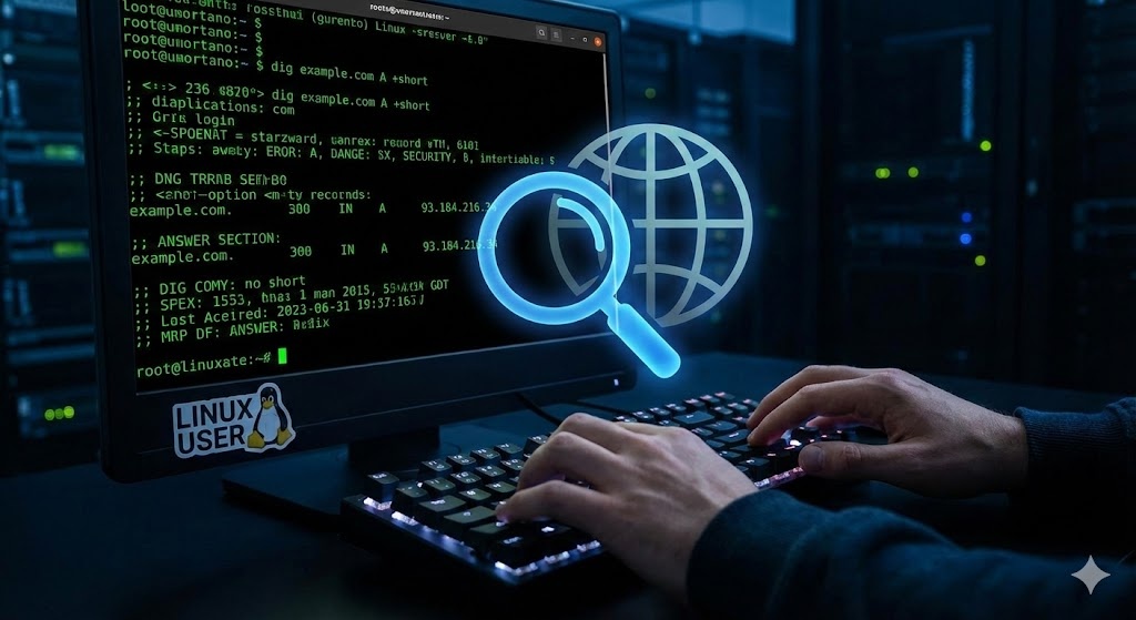 Утилита DIG для изучения, анализа и диагностики служб доменных имён. Источник: Gemini