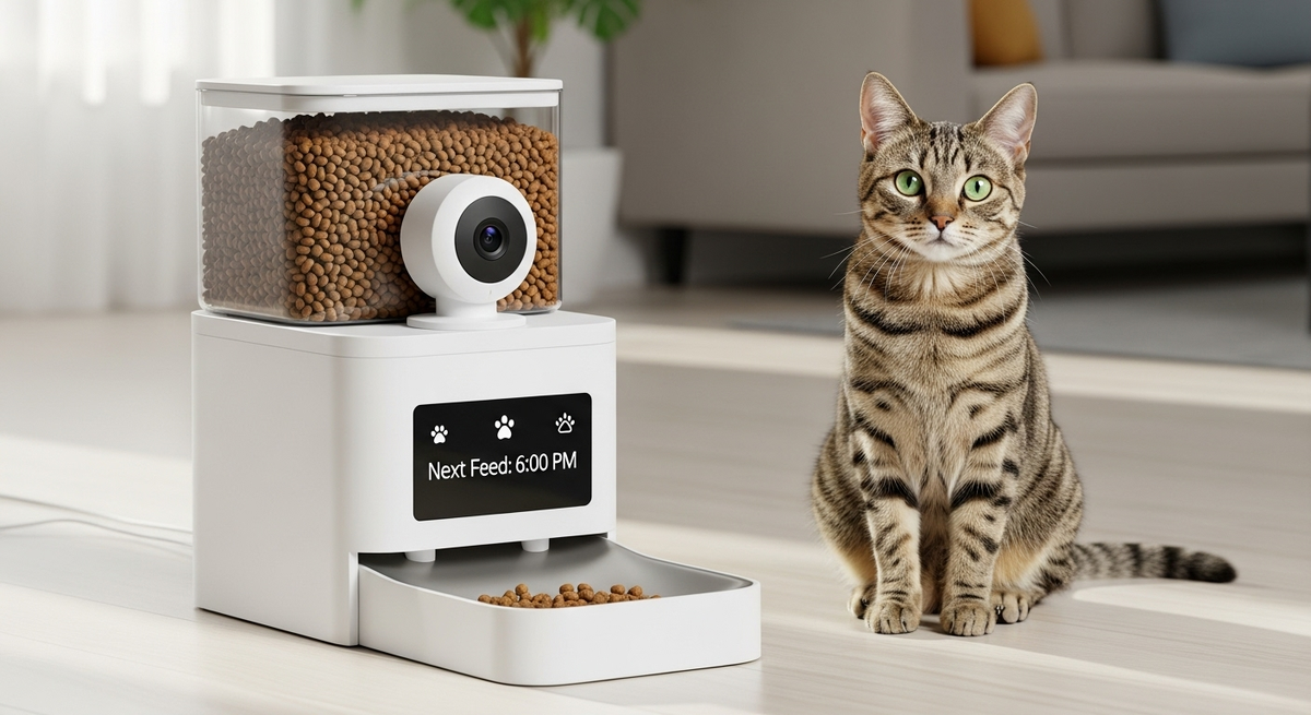  Умная кормушка с камерой и дозатором — контролируйте питание питомца из любой точки мира. Модели с видеосвязью позволяют видеть и слышать вашего любимца во время кормления.