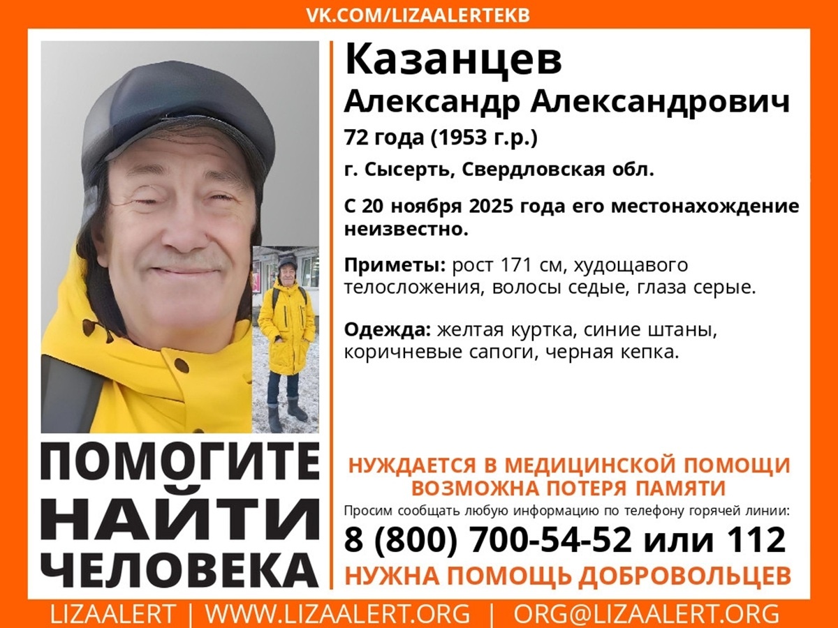 Фото: поисковый отряд «Лиза Алерт» Свердловской области  📷
