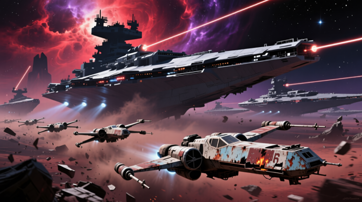 Разные корабли — разные бюджеты: скромный флот Повстанцев и имперская армада.