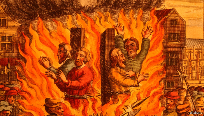 А здесь изображены еретики