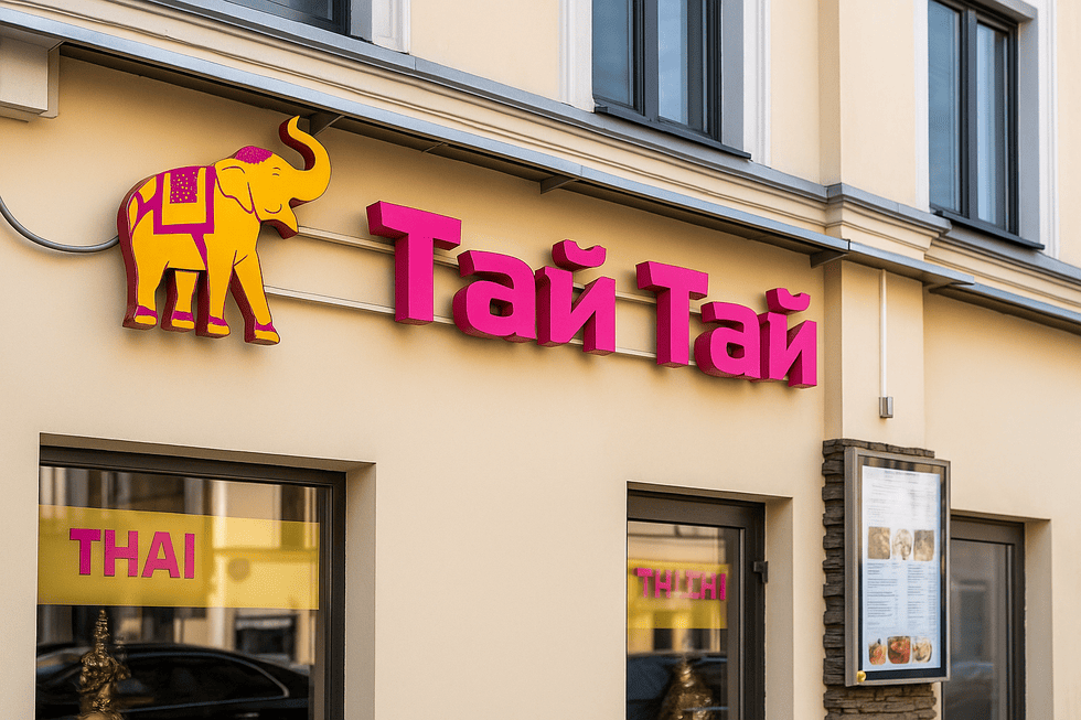 Фасадная вывеска для ресторанного бизнеса