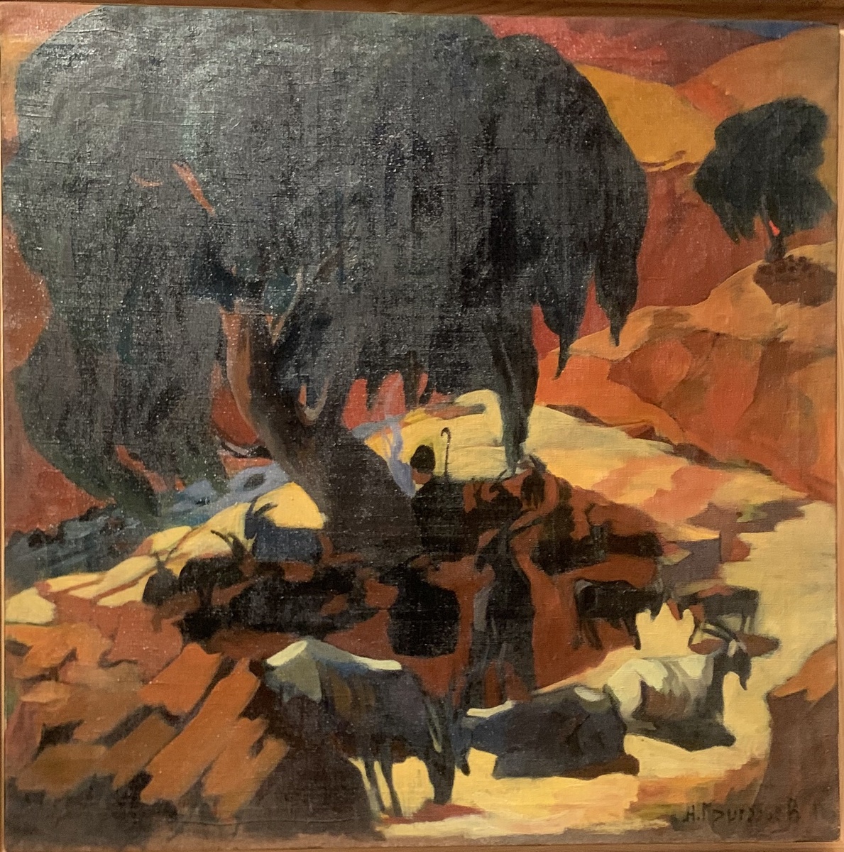 Николай Григорьев. Козы. 1916-1917 Холст, масло. ГМИ Республики Каракалпакстан имени И.В.Савицкого