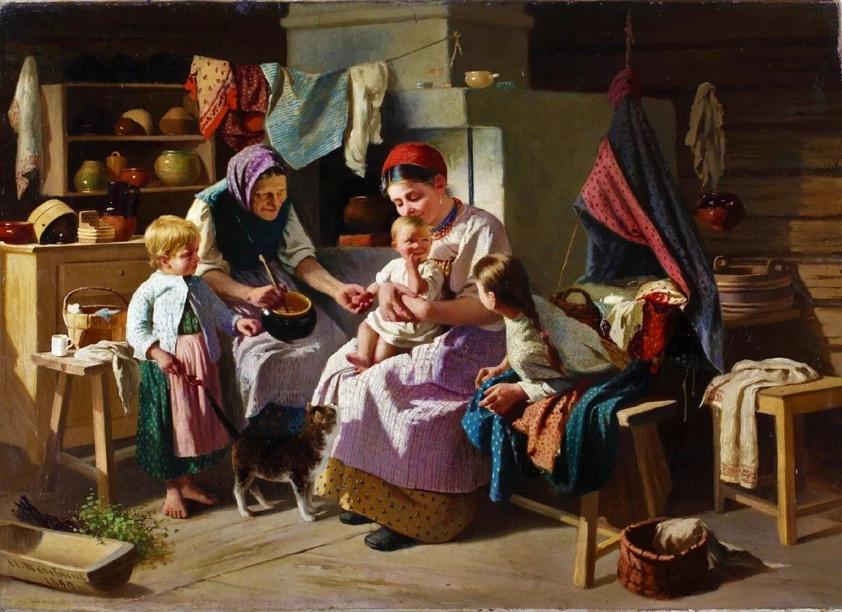 И.А. Пелевин. "Ненаглядный. В крестьянской избе". 1890