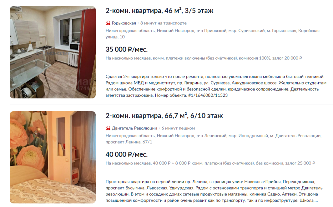 Снять квартиру в Нижнем Новгороде / Фото: httpshttps://nn.cian.ru/snyat-2-komnatnuyu-kvartiru/