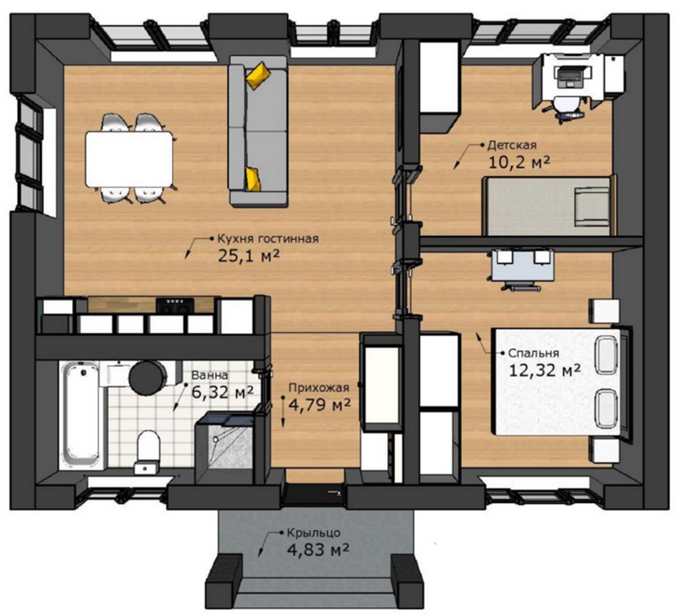 проект Марсель, 60 кв.м.