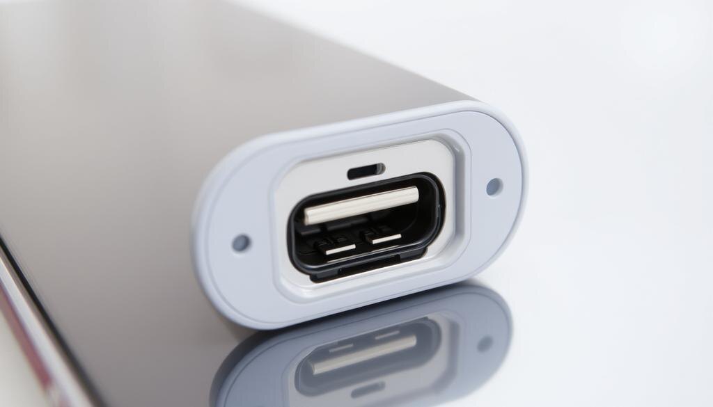    Изображение телефона с разобранным разъемом для зарядки.