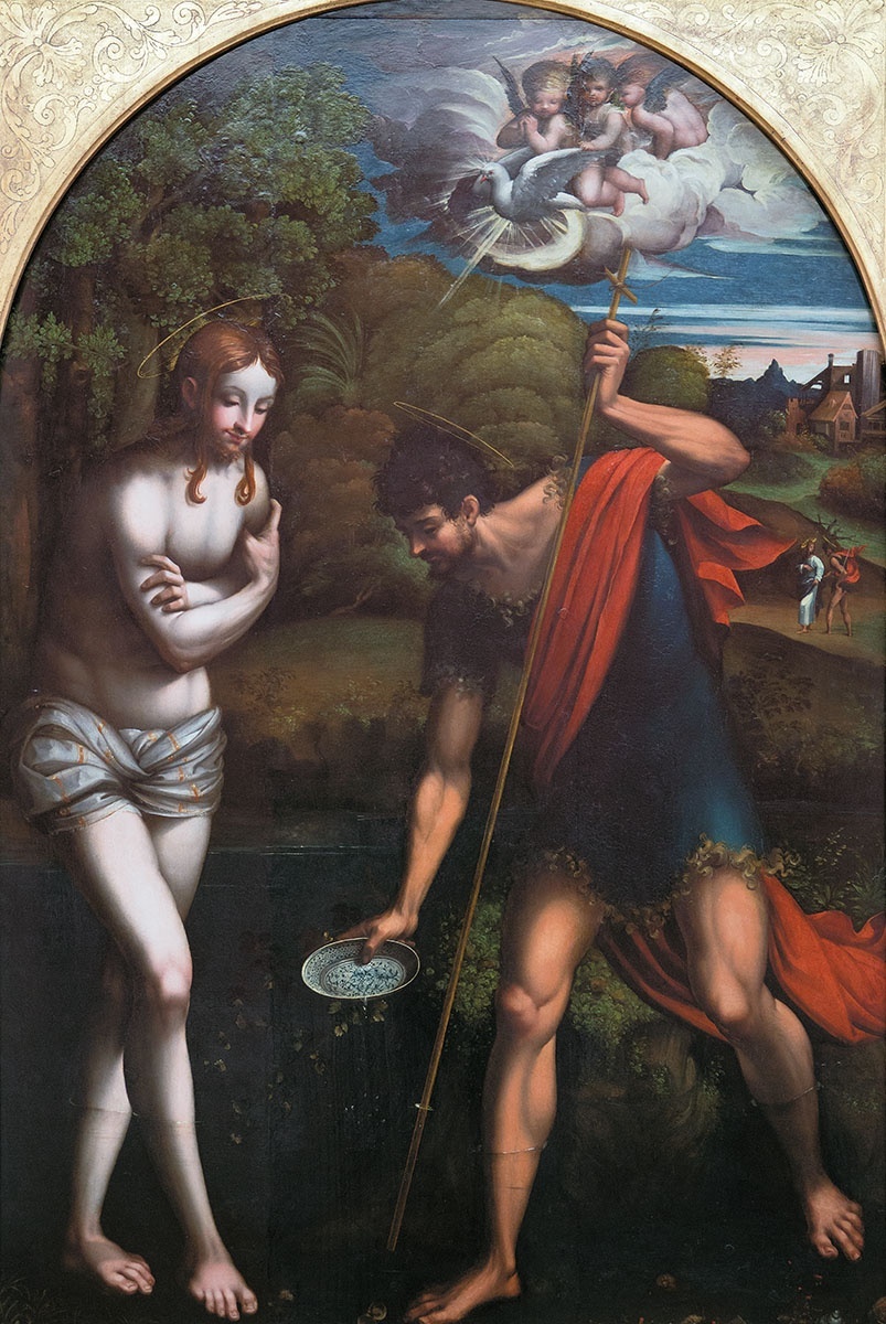 Крещение Христа. 1519. Художник — Пармиджанино