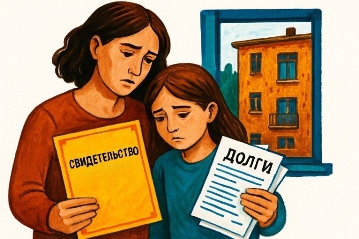 Дочка унаследовала квартиру деда за 5 миллионов, но есть долг 500 тысяч. Может ли ребенок получить долги в наследство? Кто должен оплачивать долг, если у дочки нет доходов?