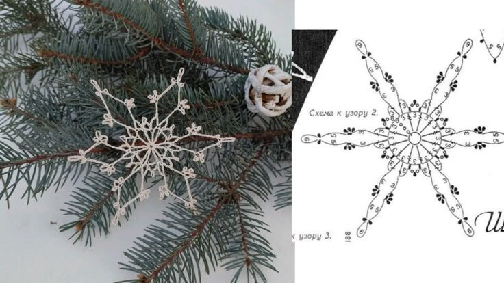Снежинки крючком со схемами