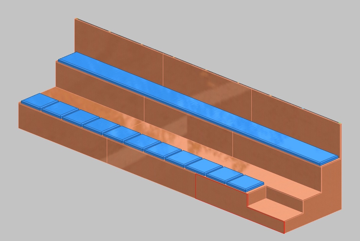 Подиум для сидения из влагостойкой фанеры на металлокаркасе