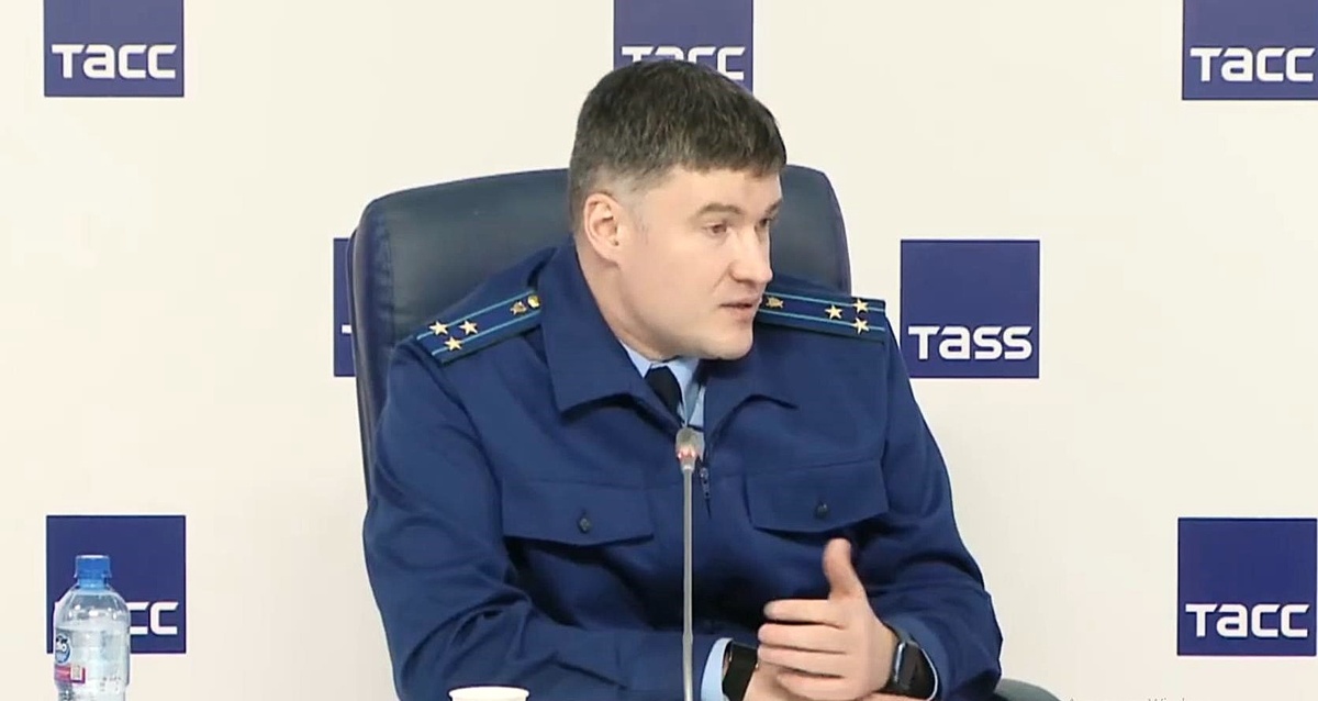 Кадр телетрансляции из пресс-центра ТАСС.