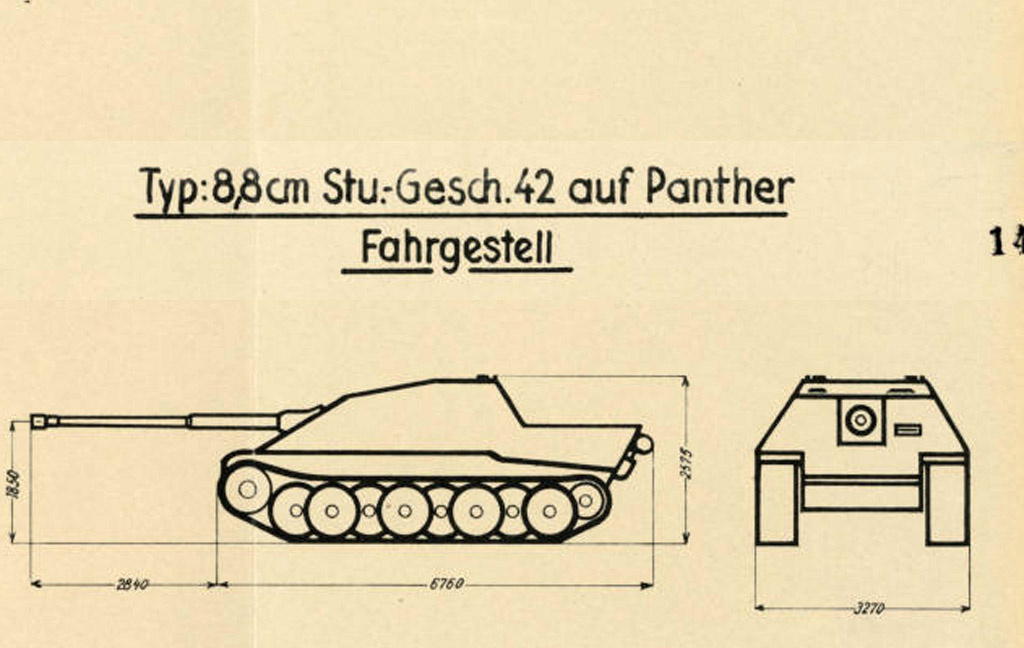 Исходный вариант Jagdpanther, на шасси VK 30.02(M).