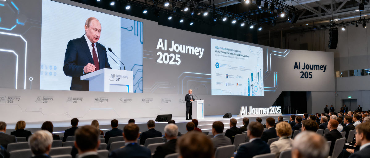 Путин на сцене конференции