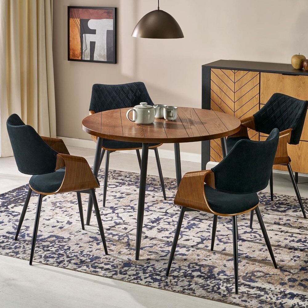 Стол обеденный Halmar BARRY 105 (орех/черный)