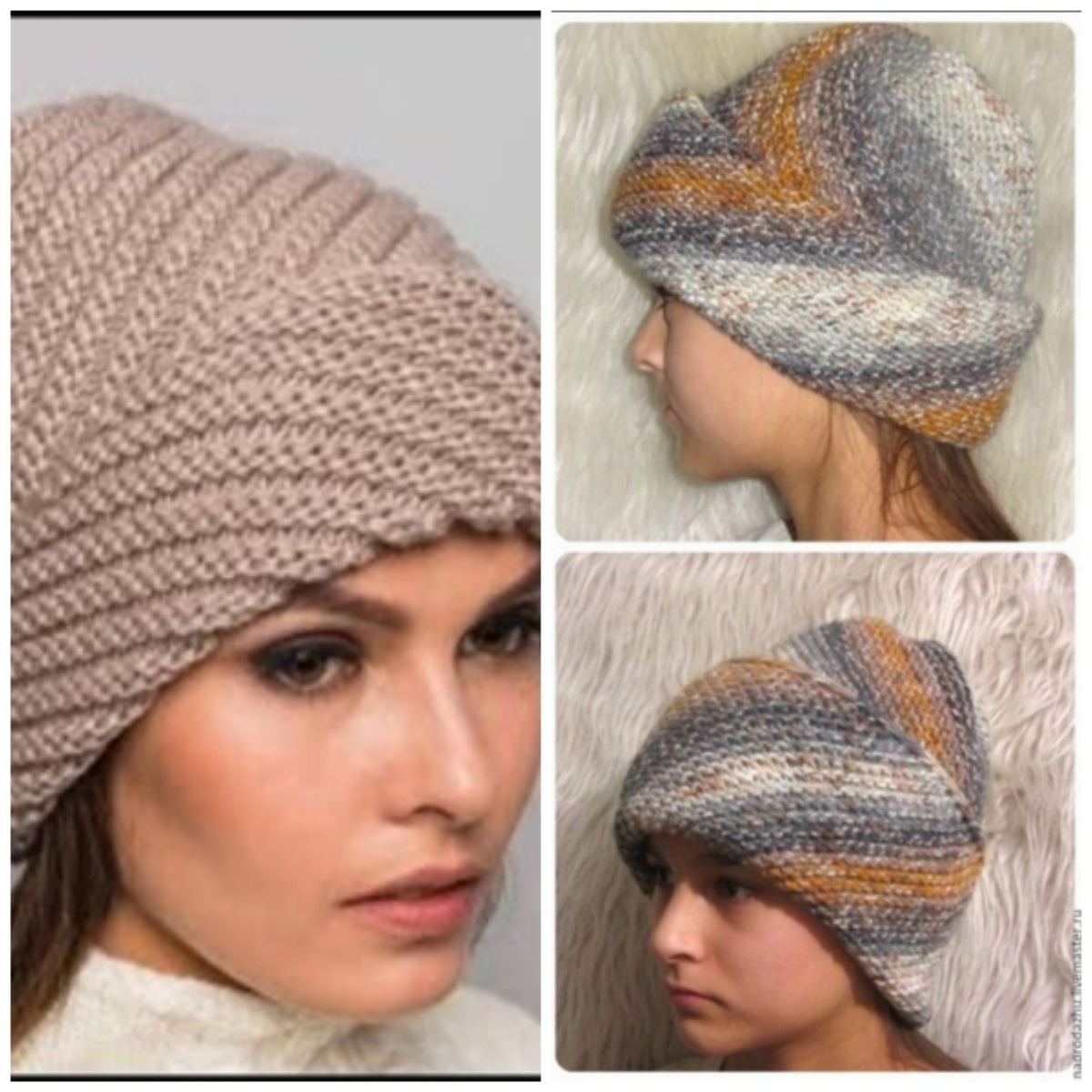 Моя шапочка была похожей на эти две. Фото из сети Интернет