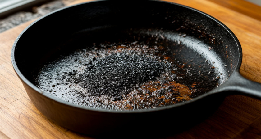    2 пакетика заливаю кипятком, и сковородка как новая: от жира и нагара не остается и следа